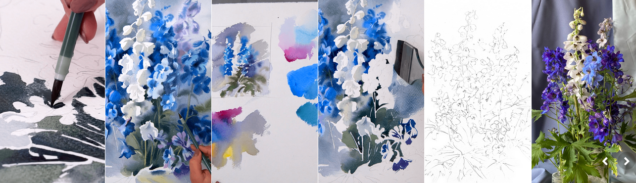 [Елена Базанова] [lectoroom] Дельфиниумы акварелью_0.png